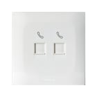 AVE - Doppia presa RJ11 telefonica. colore RAL9010 finitura lucida 2 Mod.