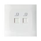 AVE - Doppia presa dati RJ45 cat.6 non schermata. colore RAL9010 finitura lucida 2 Mod.