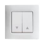 AVE - Commutatore con interblocco e frecce indicazione. colore RAL 9010. 1P 10AX non illuminabile finitura lucida 2 Mod. BSN21051