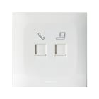 AVE - Presa RJ45 cat.6 e presa RJ11 telefonica. colore RAL9010 finitura lucida 2 Mod.