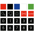 AVE - Set da 20 etichette intercambiabili. per personalizzazione spie luminose S44 scritte e simboli vari