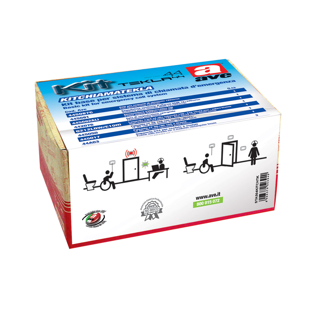AVE - KIT BASE SISTEMA DI CHIAMATA D'EMERGENZA SERIE TEKLA KITCHIAMATEKLA