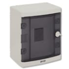 AVE - Centralino IP55 da parete con 5 moduli DIN, ideale per installazioni sicure e affidabili.