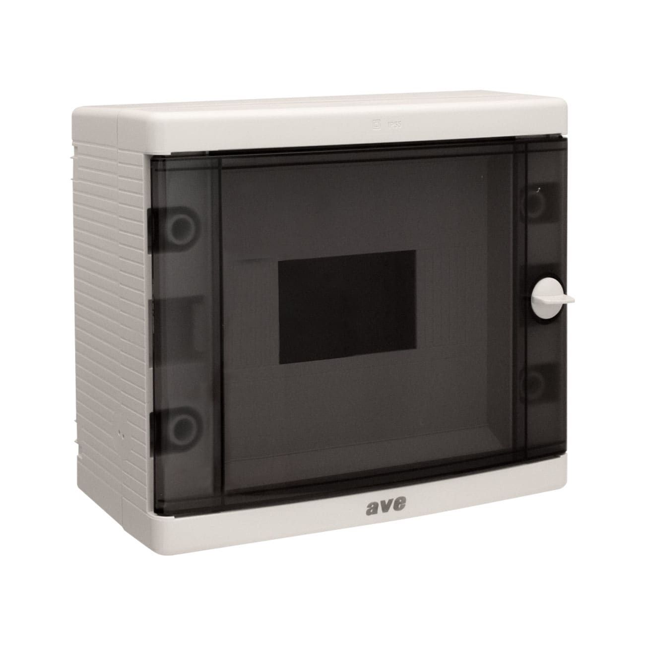AVE - centralino ip55 da parete 8 moduli din resistente e compatto per installazioni sicure e affidabili in ambienti interni ed esterni con protezione avanzata dagli agenti atmosferici