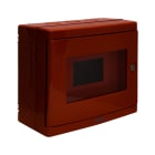 AVE - centralino rosso ip55 con vetro frangibile e fornito di serratura con chiave metallica 8 moduli din