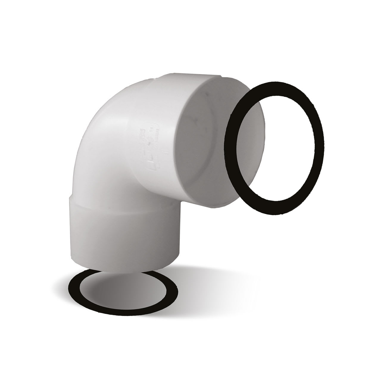 AVE - Curva a 90 gradi in polietilene diametro 75/63 mm, ideale per impianti idraulici e sistemi di tubazioni.