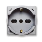 AVE - Presa schuko. New/England Style S44. colore Allumia. 16A 2P+T 250V 2 Mod.