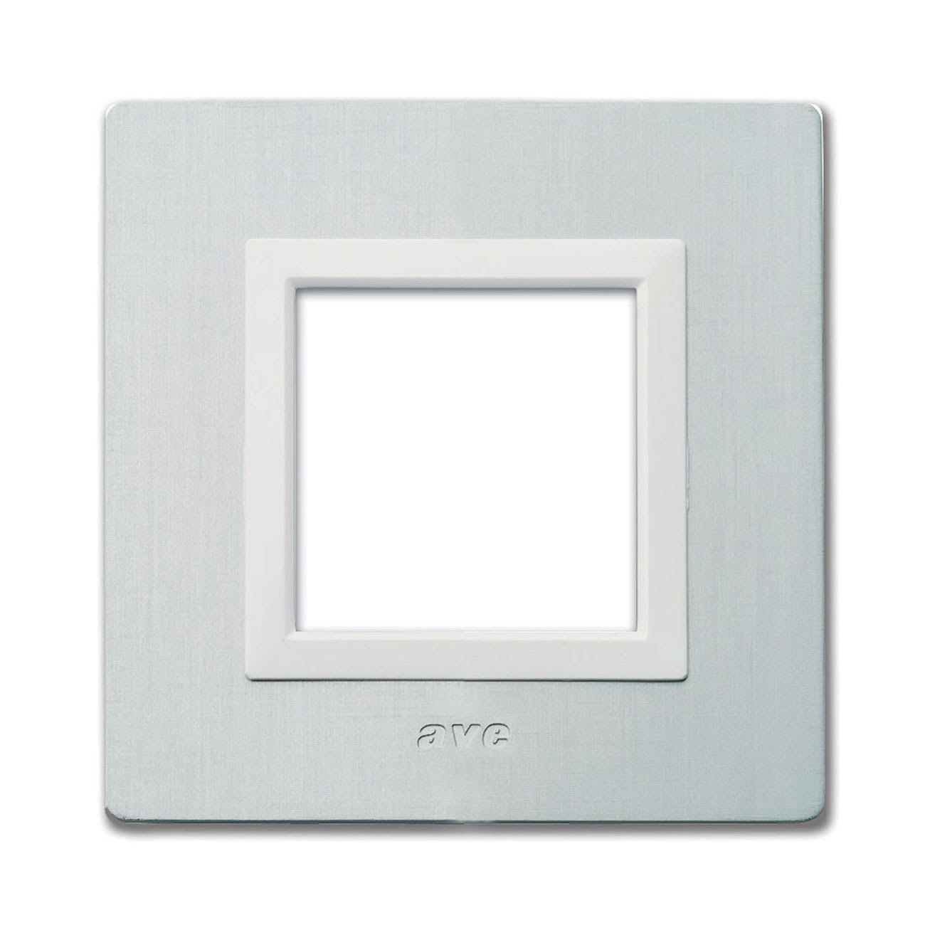AVE - Placca Vera44 Alluminio. S44 colore alluminio naturale. con cornicetta   2 Mod.