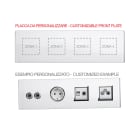 AVE - Placca Vera 44. personalizzabile in vetro colore bianco finitura lucida fornita con cornicetta 8(2+2+2+2) Mod.