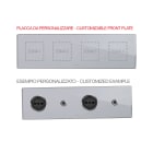 AVE - Placca Vera 44. personalizzabile in vetro colore grigio argentato finitura opaca fornita con cornicetta 8(2+2+2+2) Mod.