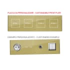 AVE - Placca Vera 44. personalizzabile in vetro colore oro finitura lucida fornita con cornicetta 8(2+2+2+2) Mod.