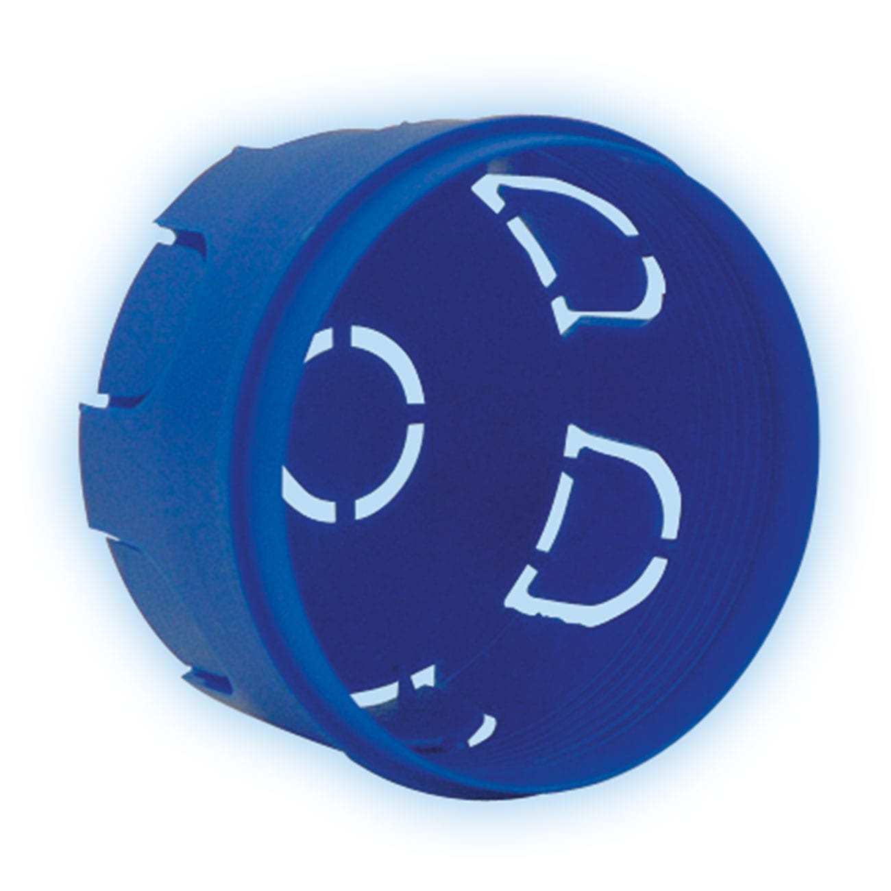 AVE - Scatola tonda da incasso 1 o 2 moduli S44 e S45  Dimensioni (D. D interno. P): 68 x 68 x 46 mm 2501