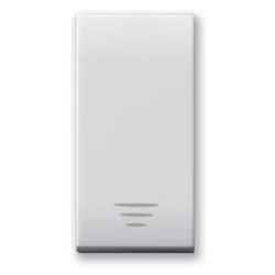 AVE - Pulsante tasto con gemma. Domus S44. colore RAL 9010. N.A. 2P 10A illuminabile finitura lucida 1 Mod. 441005/2P