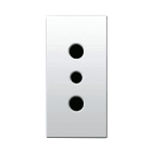 AVE - Presa standard italiano. Domus S44. colore RAL 9010. P11 2P+T 10A 250V  finitura lucida  1 Mod. 441006TS