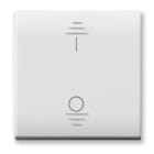 AVE - Interruttore tasto largo con gemma. Domus S44. colore RAL 9010. 2P 16AX illuminabile  finitura lucida  2 Mod. 441010/2