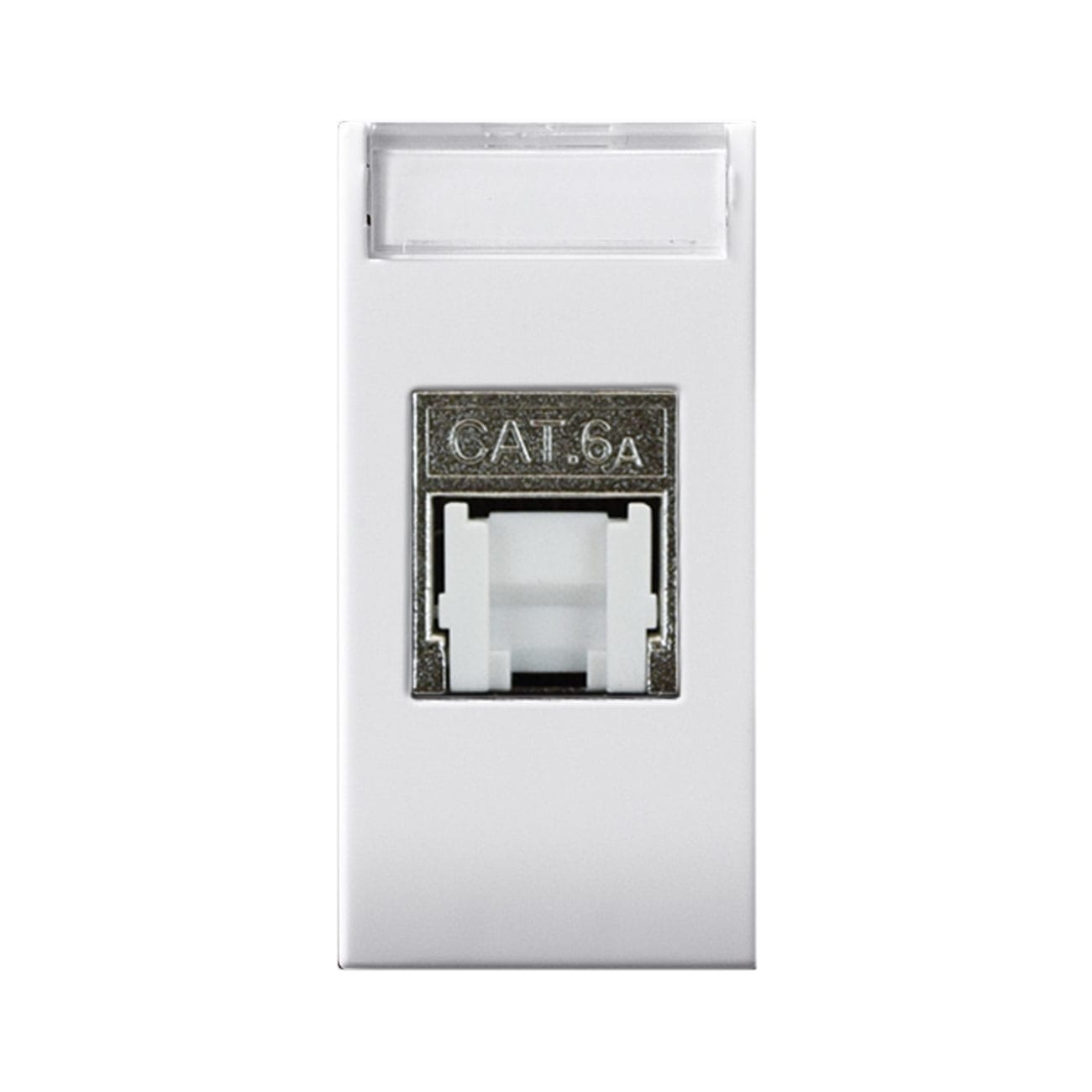 AVE - Presa RJ45 CAT6AS FTP  schermata  Domus S44 colore RAL 9010  finitura lucida  1 Mod. 441029C6AS