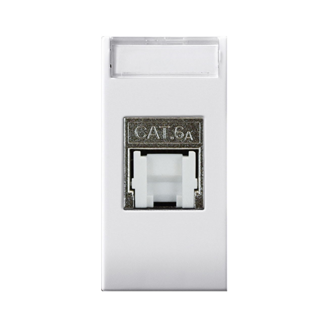 AVE - Presa RJ45 CAT6AS FTP schermata Domus S44 colore RAL 9010 finitura lucida 1 Mod. 441029C6AS