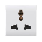 AVE - Presa mstd. Domus S44. colore RAL 9010.  2P+T 250V  finitura lucida  2 Mod. 441059TS