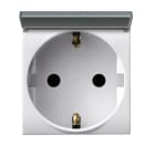 AVE - Presa schuko con sportello. Domus S44. colore RAL 9010.  2P+T 16A 250V  finitura lucida  2 Mod. 441090SS