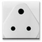 AVE - Presa std inglese. Domus S44. colore RAL 9010. 5A 250V 2P+T finitura lucida 2 Mod. 441097TS/5A