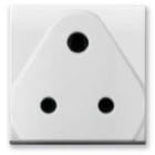 AVE - Presa std inglese. Domus S44. colore RAL 9010. 5A 250V 2P+T  finitura lucida  2 Mod. 441097TS/5A