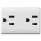 AVE - Doppia presa usa. Domus S44. colore RAL 9010. 2P+T 15A 127V  finitura lucida  3 Mod. 441098T2/3