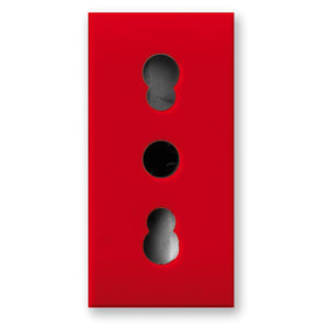 AVE - Presa bipasso Rossa S44. 2P+T 10/16A 250V finitura lucida 1 Mod. 442006/15TSR