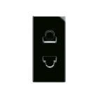 AVE - Presa euroamericana. Life S44. colore Nero. 2P 16A 250V  finitura lucida  1 Mod. 442033S