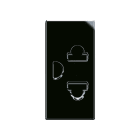 AVE - Presa euroamericana. Life S44. colore Nero. 2P+T 16A 250V  finitura lucida  1 Mod. 442033TD