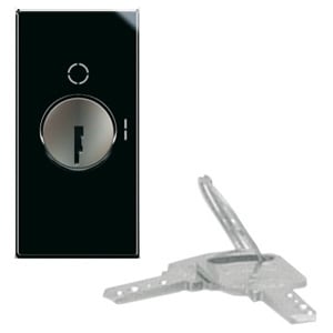 AVE - Interruttore a chiave. Life S44. colore Nero. 2P 10AX 250V  finitura lucida  1 Mod. 442071