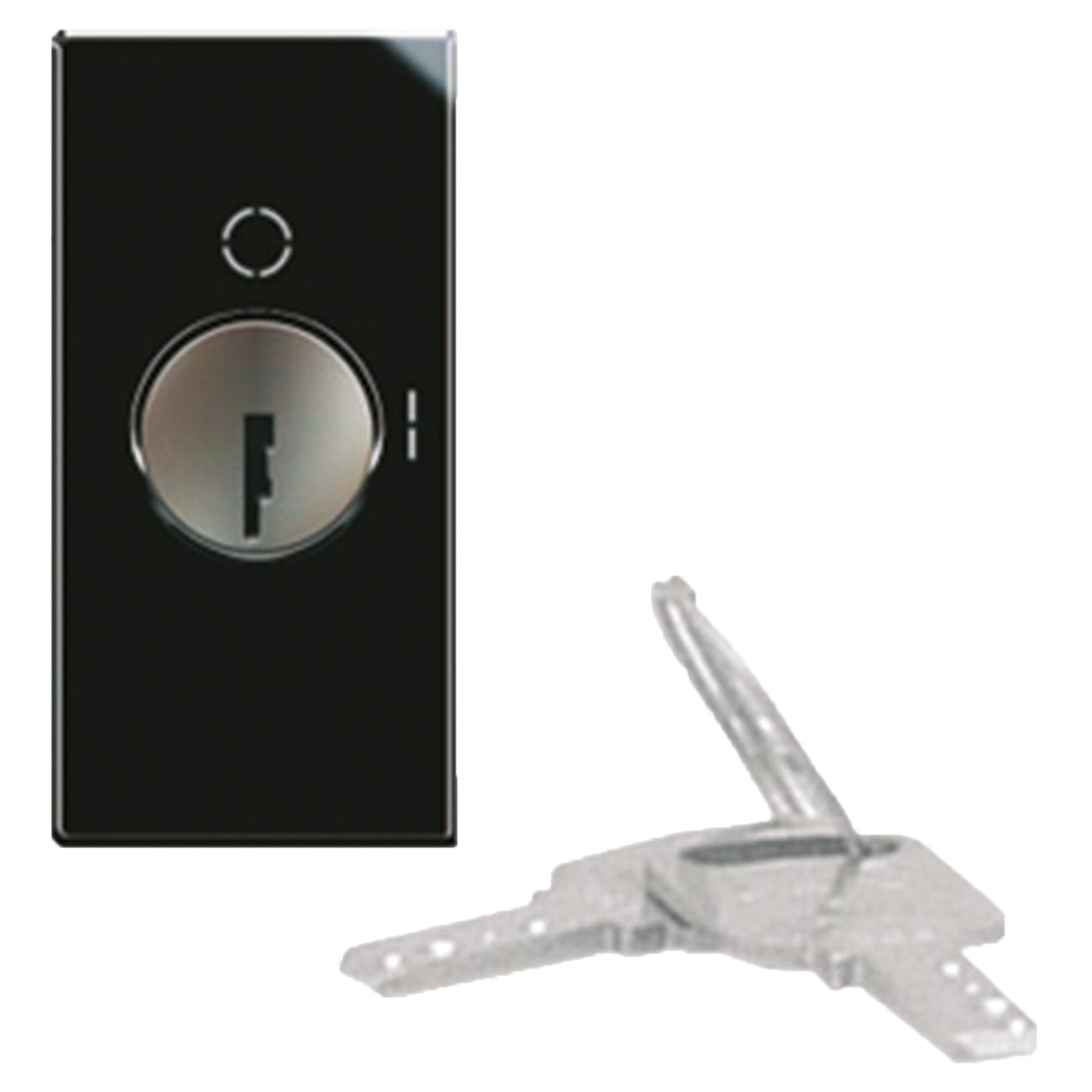 AVE - Pulsante a chiave. Life S44. colore Nero. 2P 10AX 250V  finitura lucida  1 Mod. 442075