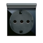 AVE - Presa schuko con sportello P30. Life S44. colore Nero.  2P+T 16A 250V  finitura lucida  2 Mod. 442090TSS