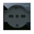AVE - Presa schuko bipasso. Life S44. colore Nero.  2P+T 10/16A 250V  finitura lucida  2 Mod. 442090/15TS