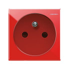 AVE - Presa Std francese. S44. colore rosso. 2P+T 16A 250V  finitura lucida  2 Mod. 442092TSR