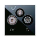 AVE - Presa TVFM/SAT diretta demiscelata 3 uscite. Life S44. colore Nero finitura lucida 2 Mod. 442096/3PU
