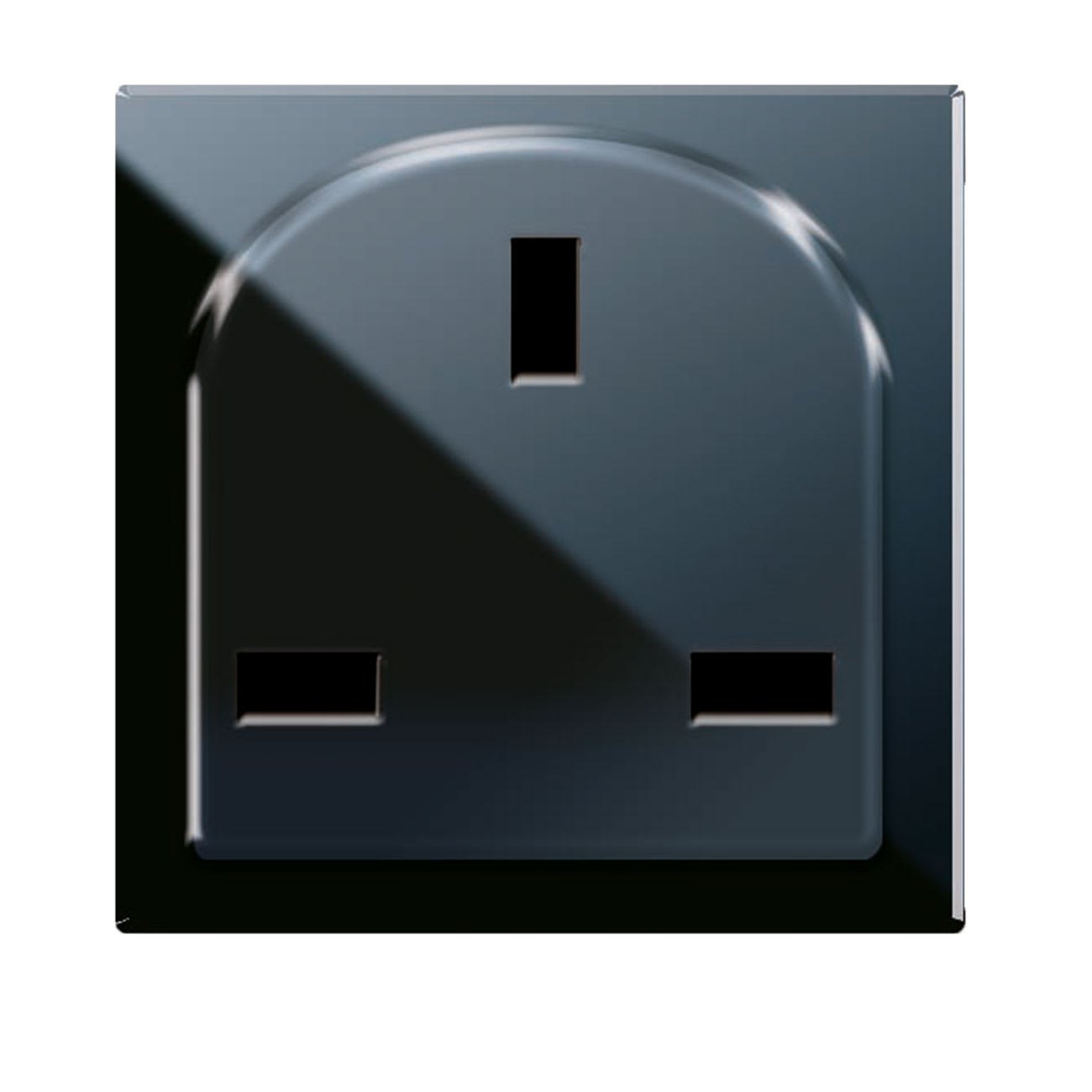 AVE - Presa std inglese. Life S44. colore Nero. 13A 250V 2P+T finitura lucida 2 Mod. 442097TS