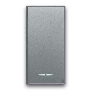 AVE - Invertitore tasto con gemma. Allumia S44. colore Grigio Tech. 1P 16AX illuminabile  finitura lucida  1 Mod. 443004