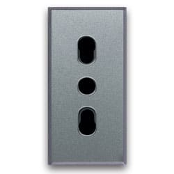 AVE - presa bipasso 2p+t 10/16a alluminio 1 modulo compatta e versatile per impianti elettrici 443006/15TS