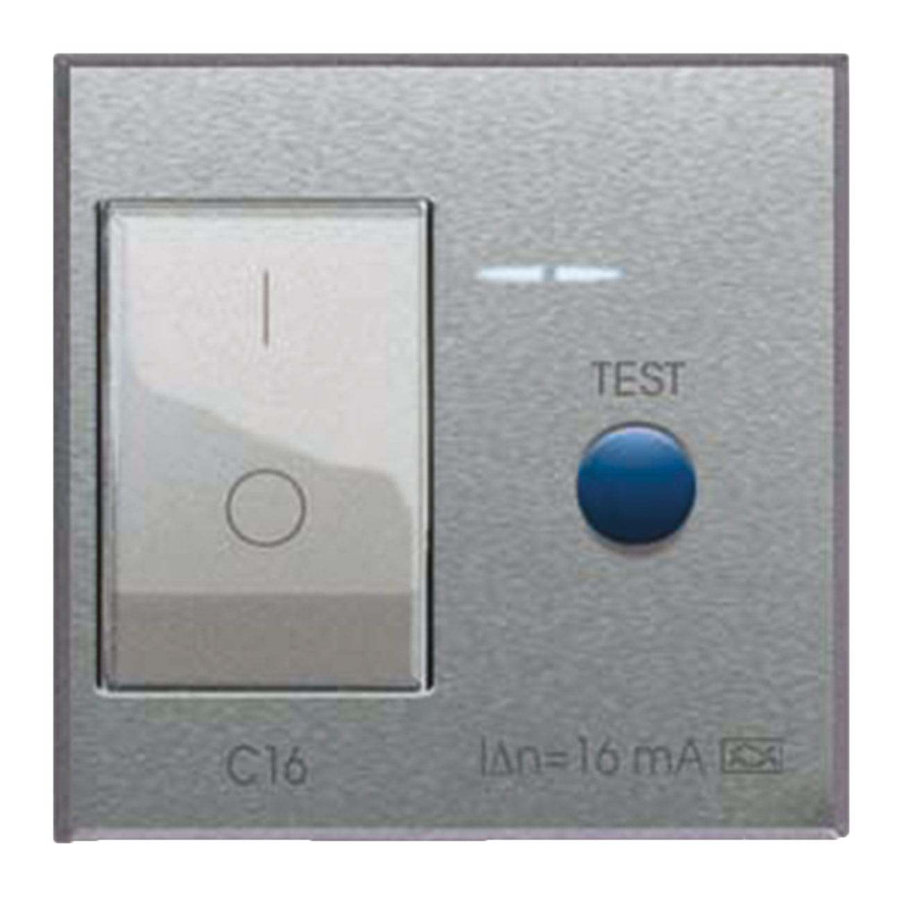 AVE - Interruttore magnetotermico differenziale. Allumia S44. colore Grigio Tech. 1P+N 16A 230V 3kA 10mA  finitura lucida  2 Mod. 443062X16
