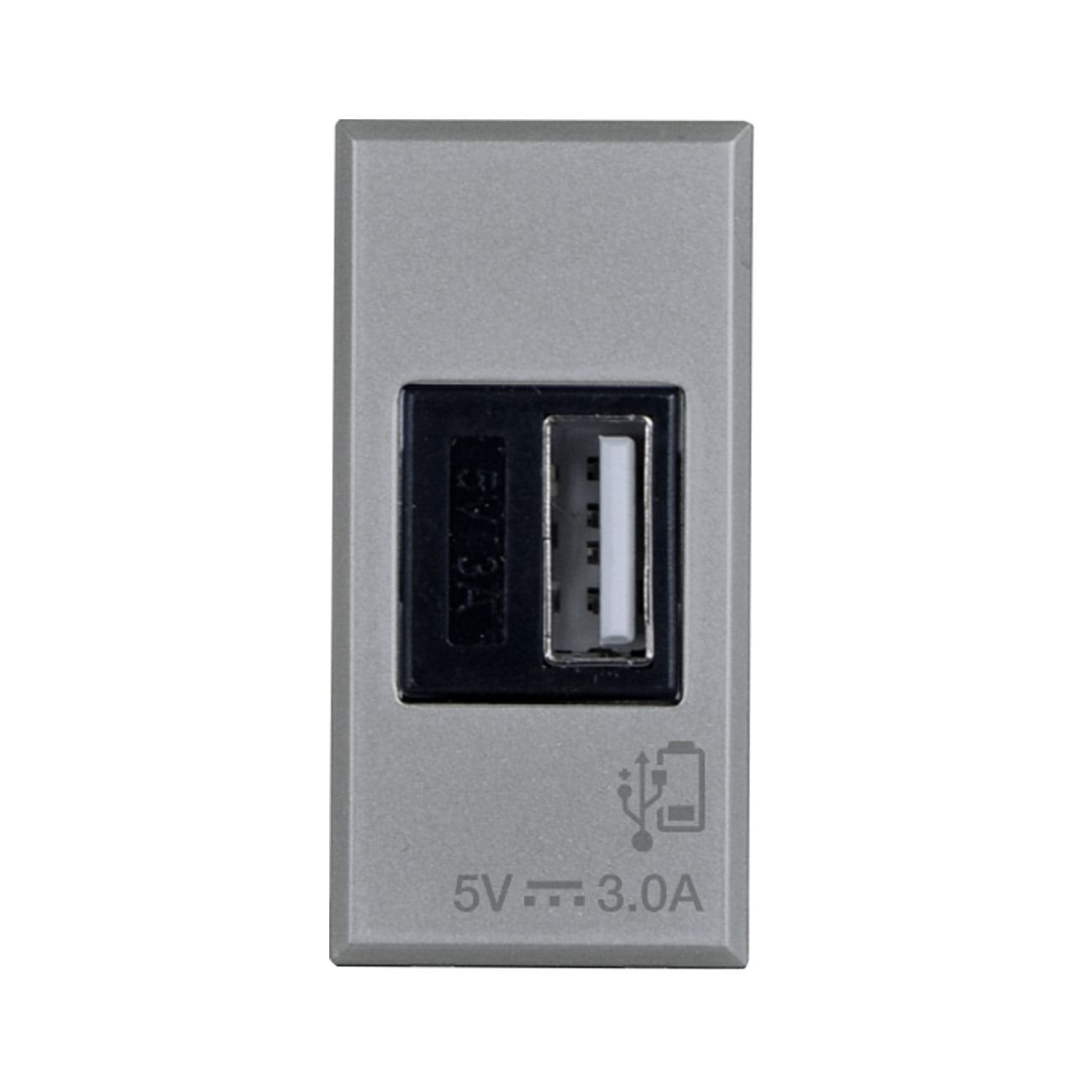 AVE - Caricatore USB tipo A. Allumia S44. colore grigio tech. 3A alimentazione 240V  finitura lucida  1 Mod.