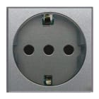 AVE - Presa schuko P30. Allumia S44. colore Grigio Tech.  2P+T 16A 250V  finitura lucida  2 Mod. 443090TS