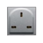 AVE - Presa std inglese. Allumia S44. colore Grigio Tech. 13A 250V 2P+T finitura lucida 2 Mod. 443097TS