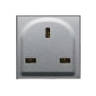 AVE - Presa std inglese. Allumia S44. colore Grigio Tech. 13A 250V 2P+T  finitura lucida  2 Mod. 443097TS
