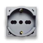 AVE - Presa schuko bipasso. New/England Style S44. colore Allumia. 10/16A 2P+T 250V 2 Mod. 444090/15TSALS