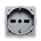 AVE - Presa schuko bipasso. New/England Style S44. colore Allumia. 10/16A 2P+T 250V  2 Mod. 444090/15TSALS