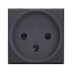 AVE - Presa israeliana. Tekla S44. colore grigio Tekla. 2P+T 16A  250V finitura opaca  2 Mod. 445046TS
