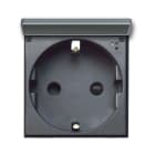 AVE - PRESA SCHUKO CON SPORTELLO. TEKLA S44. COLORE GRIGIO TEKLA. 2P+T 16A 250V FINITURA OPACA 2 MOD. 445090SS