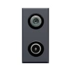 AVE - PRESA TV  SAT DEMISCELATA MORSETTO A VITE. TEKLA S44. COLORE RAL 7016  FINITURA OPACA  1 MOD. 445096DM