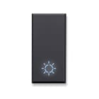 AVE - Tasto simbolo Lampada Tekla S44. colore grigio Tekla  finitura opaca  1 Mod. 445TLP