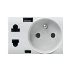 AVE - presa eurousa fr usb ac whitek 3m bianca compatibile con dispositivi usb e standard europei e americani ideale per casa e ufficio con cavo lungo tre metri 44603392USB